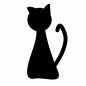 猫　おすまし 猫,座る,おすまし,正面,1匹,しっぽ,かわいい,動物,装飾,夜のシルエット素材