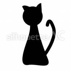 猫　おすまし 猫,座る,おすましのシルエット素材