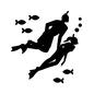 ダイビング ダイビング アイコン,ダイビング,スキューバダイビング,海,泳ぐ,魚,南国,人物,人,男女のシルエット素材