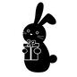 プレゼントを持つうさぎ うさぎ,ウサギ,ぬいぐるみ,プレゼント,クリスマスプレゼント,贈り物,イベント,冬,リボン,パーティのシルエット素材