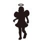 天使の仮装をする子供 仮装,コスプレ,ハロウィン,人,人物,わっか,羽根,天使,正面,歩くのシルエット素材
