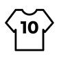 スポーツウェア スポーツウェア サッカーシャツ,ユニフォーム,半袖,Tシャツ,10,数字,番号,背番号,トレーニングウェア,トレーニングシャツのシルエット素材