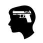 男性の頭の中 男性の頭の中 犯罪,ピストル,拳銃,銃,心理学,心理,頭の中,感情,脳内,人物のシルエット素材