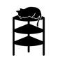 猫 猫 ペット,猫,眠る,棚,キャットタワー,3段,低い,扇形,家猫,室内のシルエット素材