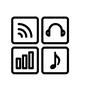 ウェブアイコン 無線,RSS,音楽,ストリーミング,アプリケーション,ショートカット,アプリ,ウェブラインアイコン,ウェブアイコンのシルエット素材