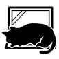 猫 ペット,猫,寝転ぶ,窓,出窓,ひなたぼっこ,室内,家猫,横向き,全身のシルエット素材
