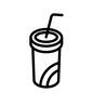 ドリンク ドリンク アイスコーヒー,ドリンク,ジュース,飲み物,紙コップ,ストロー,容器,1杯,ファーストフード,ファーストフード店のシルエット素材