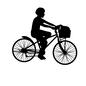 自転車 自転車 子ども,子供,男の子,人間,人物,運転,乗る,自転車,シティサイクル,サイクリングのシルエット素材