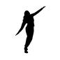 手を広げる 踊る,ダンス,動作,動き,人物,女性,全身,モデル,ポーズのシルエット素材