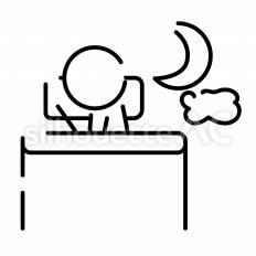 夜寝る ピクトグラム,ピクトサイン,アイコンのシルエット素材
