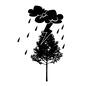 雷 雷,雨,風雨,雲,雷雨,雷雲,稲妻,木,樹木,1本のシルエット素材