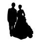 ウエディング ウエディング 結婚式,ウエディング,挙式,カップル,人物,人,全身,立つ,並ぶ,正面のシルエット素材