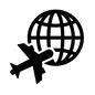 海外旅行 海外旅行 地球,世界,国際便,海外発送,飛行機,航空便,空輸,乗り物,荷物,運ぶのシルエット素材