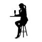 バー バー 女性,座る,全身,バー,カウンター,人,人物,アルコール,飲物,お酒のシルエット素材