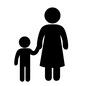 親子 親子 人,人物,ピクトグラム,親子,母子,手をつなぐ,お母さん,母親,子供,子連れのシルエット素材