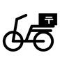 自転車 郵便,自転車,配達,乗り物,郵便局,郵便物,〒,横向き,側面,箱のシルエット素材