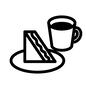 コーヒーとサンドウィッチ サンドウィッチ,サンドイッチ,パン,モーニングセット,サンドウィッチセット,軽食,コーヒーカップ,マグカップ,コーヒー,珈琲のシルエット素材