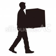 段ボールを運ぶ 段ボール,運ぶ,箱のシルエット素材