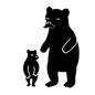 熊の親子 熊の親子,熊,くま,クマ,動物の親子,子熊,親熊,子供,父,家族のシルエット素材