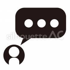 コミュニケーション　チャットバブル チャットバブル,吹き出し,発言のシルエット素材