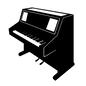 電子ピアノ 音楽,楽器,ピアノ,電子ピアノ,アップライトピアノ,鍵盤,鍵盤楽器,ピアノ教室,教室,1台のシルエット素材