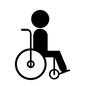 ハンディキャップ ハンディキャップ 人物,ピクトグラム,車いす,障がい者,障がい,障害者,横向き,怪我人,ハンデ,ハンディのシルエット素材