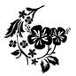 トライバルデザイン トライバルデザイン トライバルデザイン,花,小花,葉,ハイビスカス,南国,夏,フラワー,花模様,花柄のシルエット素材