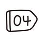 数字04 04,4,四,番号タグ,番号ラベル,ナンバーラベル,番号,数字,ナンバー,数のシルエット素材