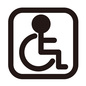 車椅子マーク 車椅子,障がい者,怪我人,高齢者,人物,1人,全身,地図記号,地図,記号のシルエット素材