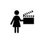 女性映画監督 映画監督,映画,監督,カチンコ,撮影,人物,女性,女,女性監督,ピクトグラムのシルエット素材