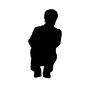 男性 男性 男性,男,座る,かがむ,人物,人,老人,高齢者,中高年,シニアのシルエット素材