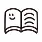 笑顔の本 笑顔の本 本,顔,表情,ノート,勉強,教科書,学習,笑顔,ニコニコ,読書のシルエット素材