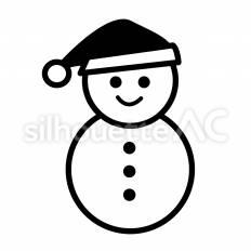 雪だるま 雪だるま,帽子,ボタンのシルエット素材