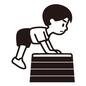 跳び箱 スポーツ教室,体操教室,跳び箱,男の子,4段,飛ぶ,ジャンプ,全身,真剣,横向きのシルエット素材