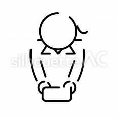 名刺交換　女性 ピクトグラム,ピクトサイン,アイコンのシルエット素材