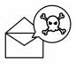 詐欺メール 封筒,メール,通知,送信,受信,案内,警告,不正,情報,シンプルのシルエット素材