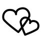 ハート ハート,線,重なる,大きい,小さい,大小,気持ち,愛情,カップル,愛のシルエット素材