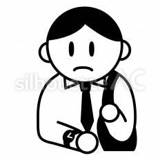 時計を確認する男性 時計,腕時計,上半身のシルエット素材