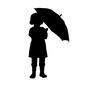 雨の日　子供 人物,子供,カサ,傘,梅雨,雨,雨天,雨降り,降水,雨の日のシルエット素材