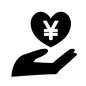 円募金 円募金 円募金,円マーク,支える,ハートマーク,愛,募金,援助,慈善活動,思いやり,優しさのシルエット素材