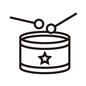 たいこ たいこ 太鼓,たいこ,叩く,バチ,星,おもちゃ,玩具,オモチャ,育児用品,道具のシルエット素材