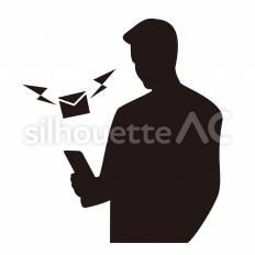 電子メール スマホ,メール,受信のシルエット素材