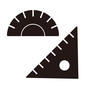 分度器 三角定規,測定器具,角度,直角,三角形,図形,測定,数学,教具,計測のシルエット素材