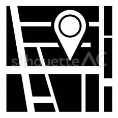 現在地を示す地図アイコン 地図,現在地,アイコンのシルエット素材