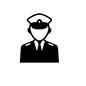 パイロット パイロット 上半身,人,人物,男,男性,警察官,パイロット,操縦士,制服,帽子のシルエット素材