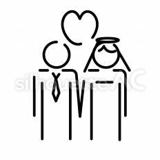結婚　正面 ピクトグラム,ピクトサイン,アイコンのシルエット素材