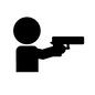 強盗 強盗,人,人物,上半身,ピクトグラム,拳銃,鉄砲,銃,狙う,構えるのシルエット素材