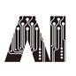 AI 人工知能,基盤,回路,電子回路,導線,アルファベット,AI,ITのシルエット素材