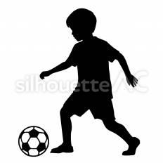 サッカー サッカー,ボール,蹴るのシルエット素材