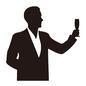 グラスを持つ男性 人,人物,男性,シャンパングラス,グラス,乾杯,新年会,フォーマル,お正月,顔合わせのシルエット素材